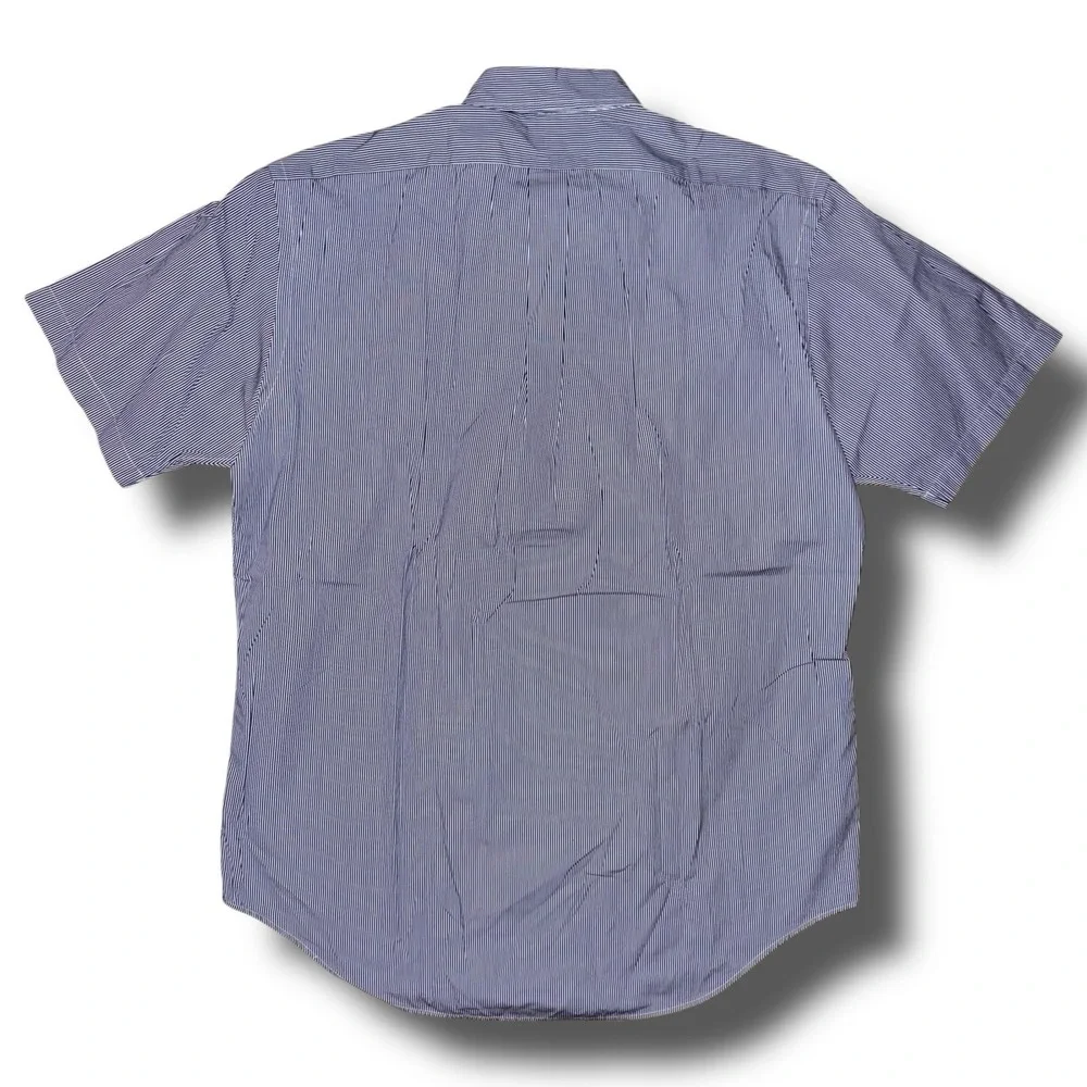 RALPH LAUREN Button Down Shirt‎ Men Large Blue Striped Classic Fit S/S